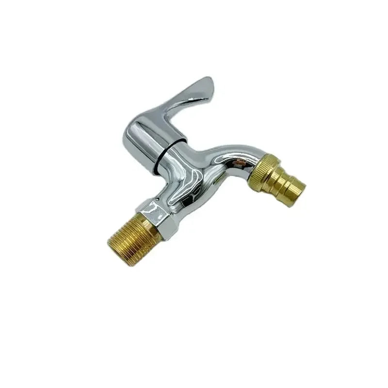 1/2" Wall Mounted Garden Faucet – Male Washer Tap with Quick Connector, Plastic Outdoor Water Hose Valve for Balcony & Garden Use