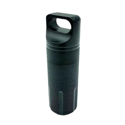 Aluminum Alloy Airtight Pill Container — Portable Waterproof EDC Single-Chamber Capsule Holder & Medicine Case