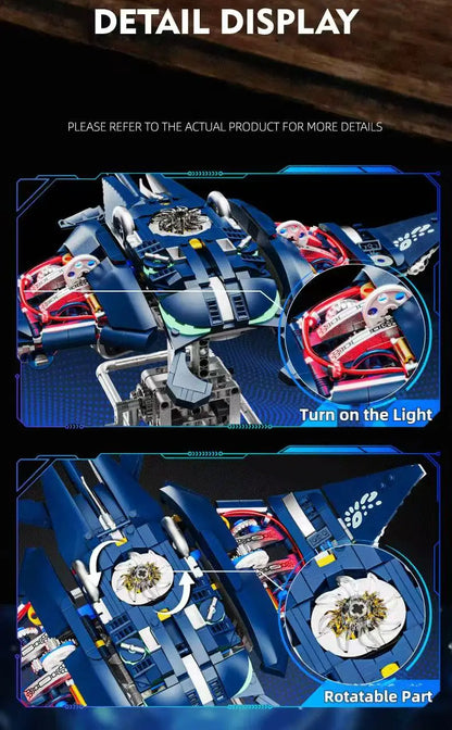 Mechanical Animal Building Blocks – T-Rex, Whale, Parrot, Devil Ray & Shark Model with Lights for Kids & Adults