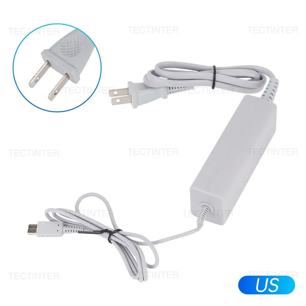 EU/US Plug AC Adapter Charger for Wii U – Compatible Power Supply Cord for Nintendo Wii U Console & Remote Controller