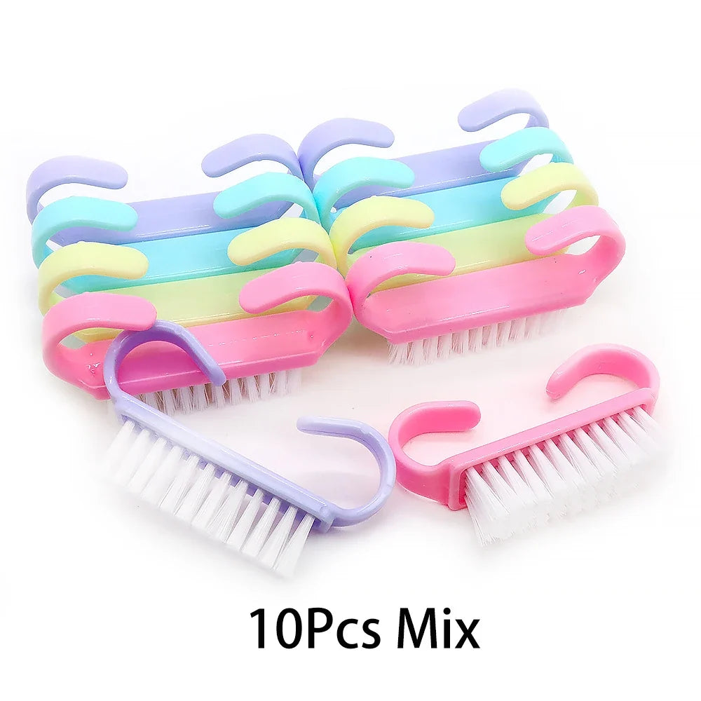 10/20/50/100pcs Nail Cleaning Brush Set - Handle Grip Fingernail Scrubber Tools for Men & Women Manicure Care
