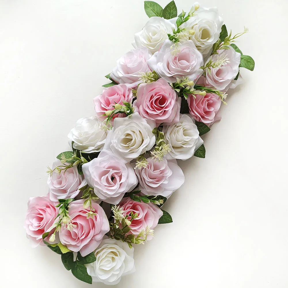 50cm Artificial Rose Flower Garland - Wedding Wall Backdrop, Party Decor & Photo Props