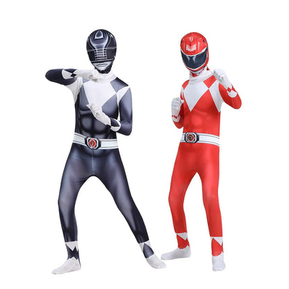 Samurai Ranger Cosplay Costume Set - Superhero Jumpsuit & Mask for Halloween and Birthday Parties