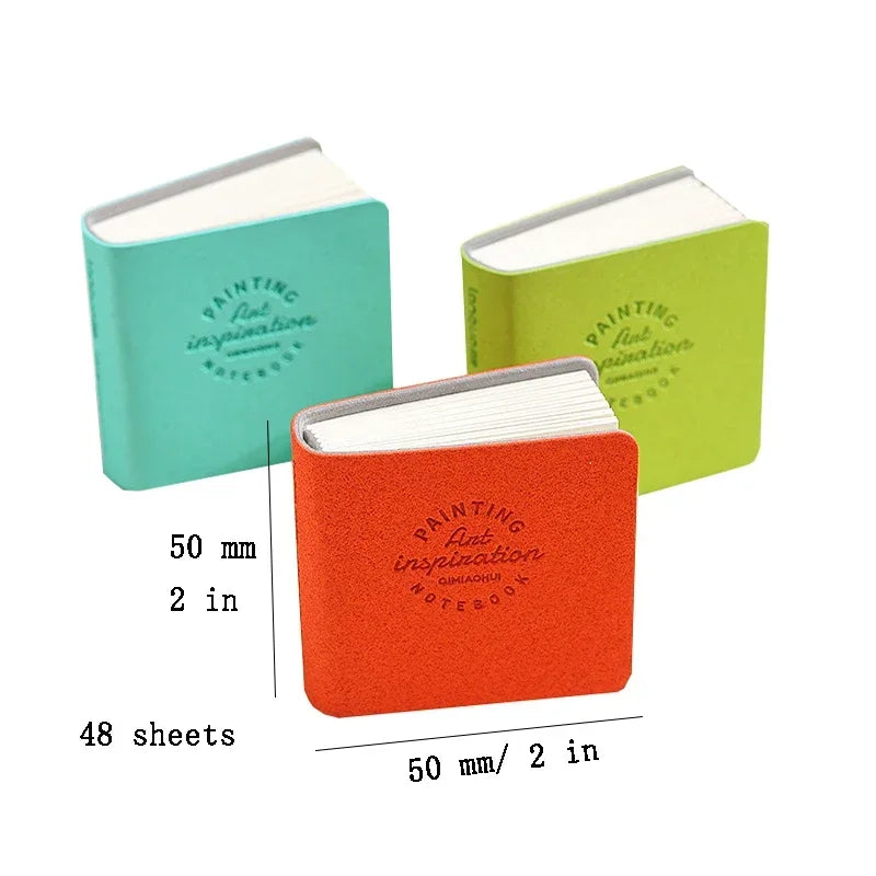 3Pcs Mini Square Watercolor Sketchbook Set – Thick Paper Drawing & Painting Books for Art & Relaxation