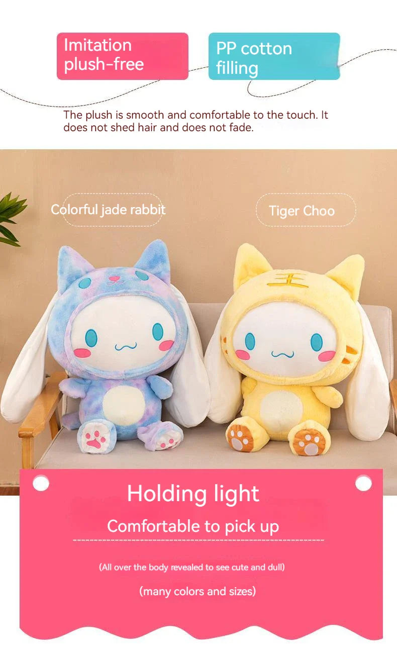 Kawaii Sanrio Cinnamoroll Plushie Toy – Heart Shaped Soft Stuffed Doll, Cute Japanese Cartoon Toy for Children's Birthday Gift