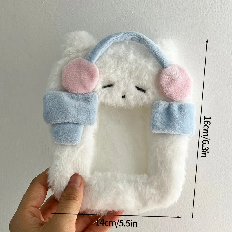 Cute Plush Photo Card Holder - Kpop Idol Bus Card Protector & Picture Album Case