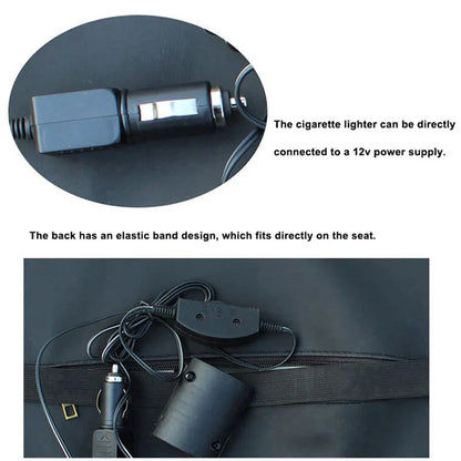 Car Electric Massage Back Cushion - Lumbar Support Health Care Pad for Auto Seat, Leather Auto Back Pillow