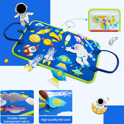 Toddler Felt Montessori Busy Book – Sensory Activity Boards, Fine Motor Skills, Quiet Book Educational Toy for Preschool