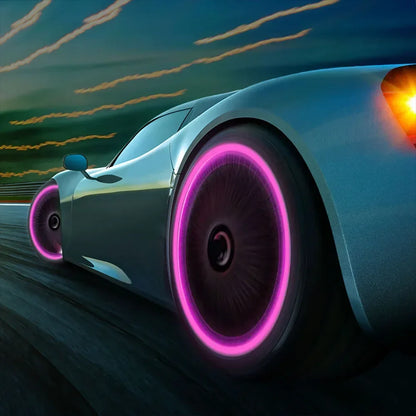12Pcs Luminous Valve Stem Caps - Fluorescent Night Glowing Wheel Hub Caps for Motorcycle, Bicycle and Car Tyres
