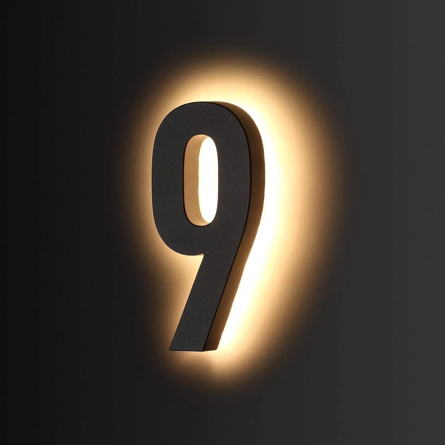 Illuminated Backlit LED House Numbers - Stainless Steel Floating Outdoor Address Sign with Durable Waterproof Finish