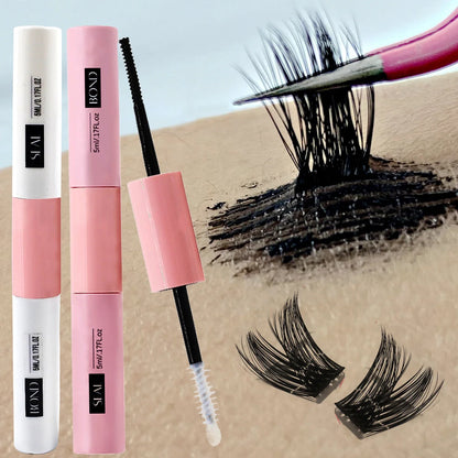 Double-Headed False Eyelash Glue: Waterproof 2-in-1 Bond & Seal for Long-Lasting DIY Cluster Eyelashes - Cosmetics Essential