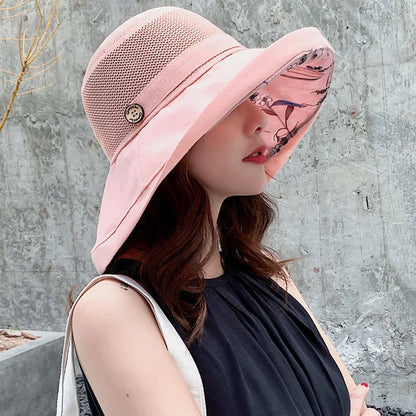 Women’s Foldable Sunshade Hat – Wide Brim UV-Resistant Hat for Travel, Camping, Fishing, Spring & Summer