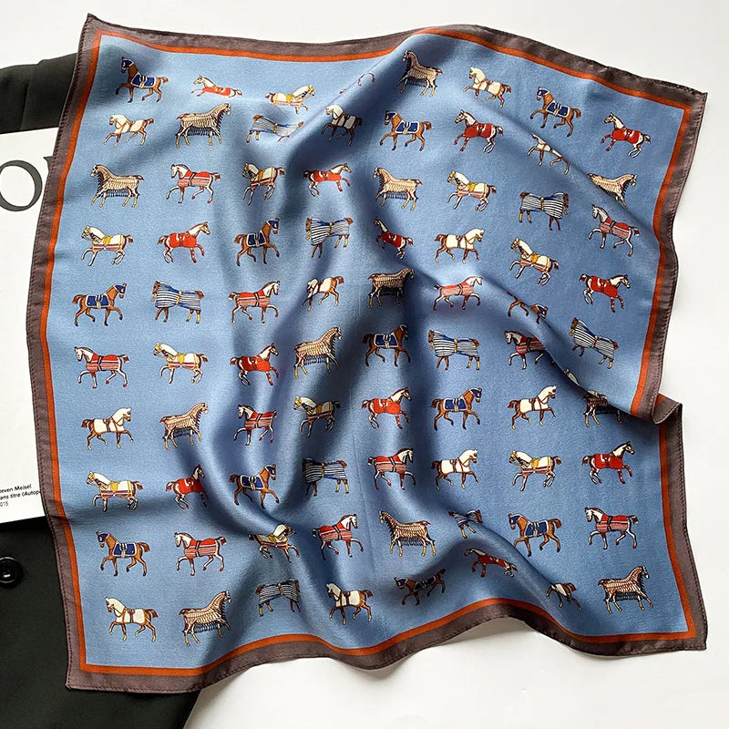 New 2024 Pashmina Scarf – 100% Mulberry Silk Small Shawl, Summer Beach Poncho, Women’s Hijab, Bandana & Kerchief 53x53cm