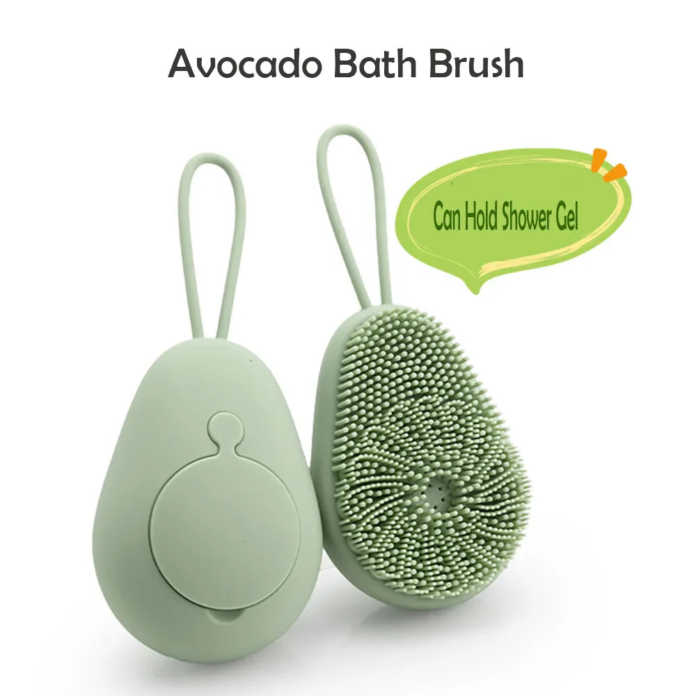 Silicone Soft Exfoliating Body Scrubber – Refillable Foaming Bath Brush with Massage Function