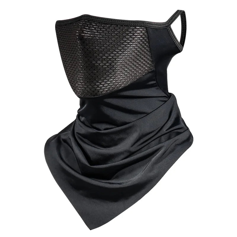 Summer Men’s Full-Face Cycling Mask – Breathable Ice Silk Neck Bandana with UV Protection