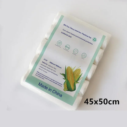 100pcs Biodegradable Garbage Bags – Disposable Starch Degradable Trash Bags for Kitchen Cleaning, Eco-Friendly Environmental Solution