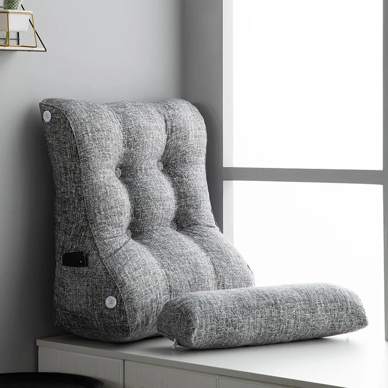 Soft Lumbar Bedside Cushion – Wedge Pillow for Back Support, TV Lounger & Reading, Decorative Bed Pillow