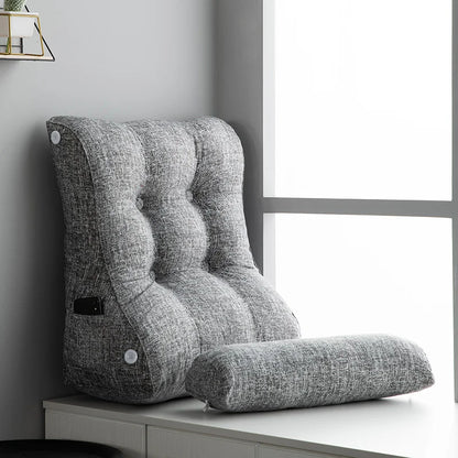 Soft Lumbar Bedside Cushion – Wedge Pillow for Back Support, TV Lounger & Reading, Decorative Bed Pillow