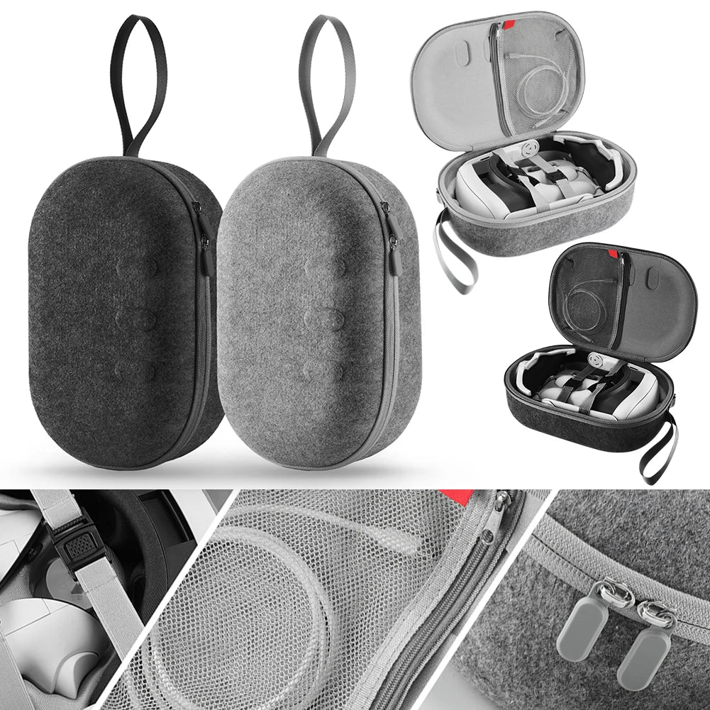 Portable Carrying Case for Meta Quest 3 - Travel-Sized VR Storage Bag with Larger Capacity, Protective EVA Material for Quest 3 Accessories