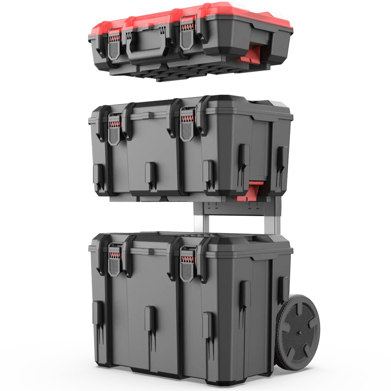 Hyper Tough Hyper Stack 3-Piece Modular Rolling Toolbox – Heavy Duty Tool Storage System