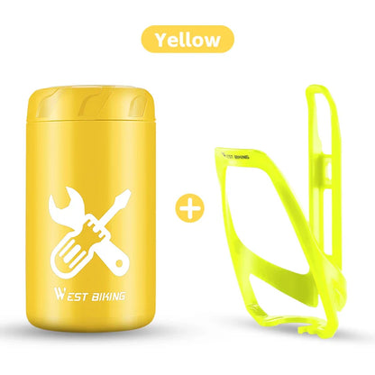 WEST BIKING Bicycle Repair Tool Capsule – Portable Waterproof Toolkit with Bottle Cage for MTB & Road Bikes