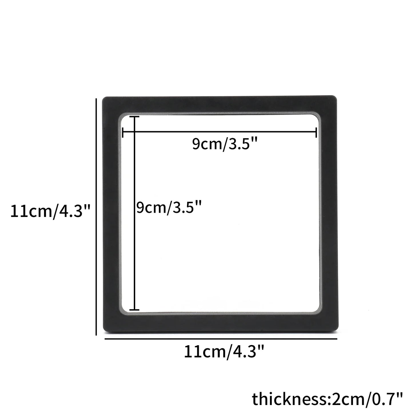 Black 3D Floating Display Case – Free-Standing Jewelry Storage for Rings, Earrings, Necklaces