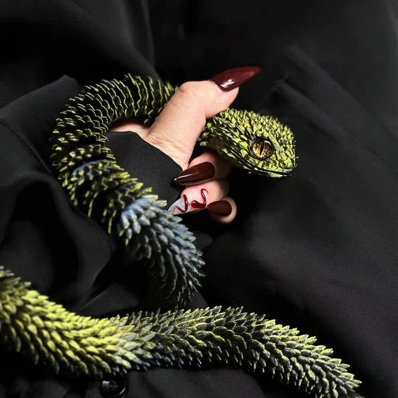 3D Printed Movable Snake Figurine – Realistic Jointed Simulation Ornament for Home & Office, 2025 New Year Craft Gift