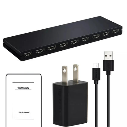 HDMI Splitter 1x8 4K 30Hz — 8-Port Video Distributor Converter, HDCP1.4 for PC, Laptop, PS4, DVD, Projector, TV