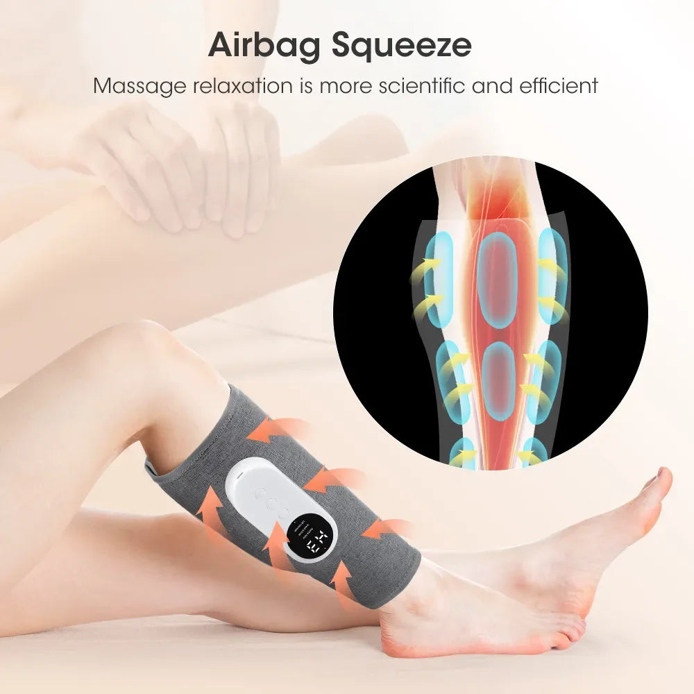 360° Air Pressure Leg Massager - Household Presotherapy Machine with Hot Compress for Relaxing Leg Muscles and Massage