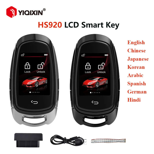 HS920 Universal Remote Key – LCD Smart Key for BMW, Benz, Audi, Kia, Hyundai, Nissan, Toyota, Honda, VW Keyless Entry System, Korean & English