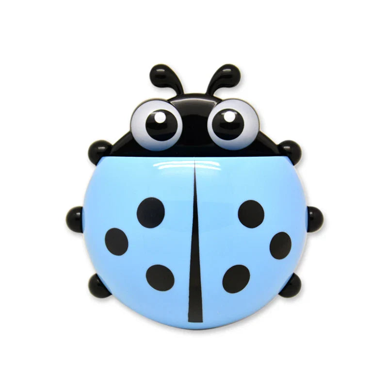 Ladybug Cartoon Animal Toothbrush Holder: 1pcs Insect Design Wall Suction Bathroom Organizer for Toothbrush and Toothpaste
