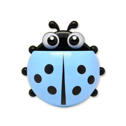 Ladybug Cartoon Animal Toothbrush Holder: 1pcs Insect Design Wall Suction Bathroom Organizer for Toothbrush and Toothpaste