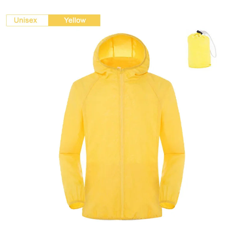 Unisex Waterproof Camping Jacket — Men & Women Windbreaker, Raincoat for Hiking, Climbing, and Sun Protection