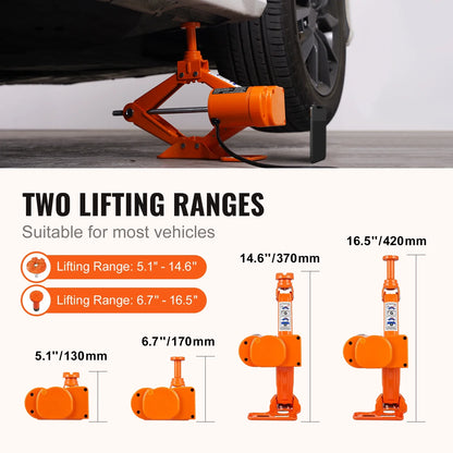 VEVOR 3 Ton Electric Car Jack – 12V Scissor Jack with Impact Wrench for SUV & Truck Tire Changes