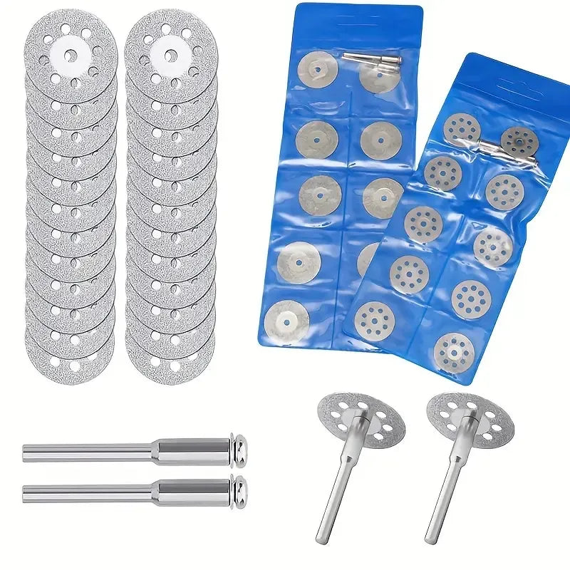 Diamond Cut Off Rotary Tool Discs: 10Pcs 16-30mm Mini Sharp with Hole for Dremel - DIY Accessories with 2Pcs Rod