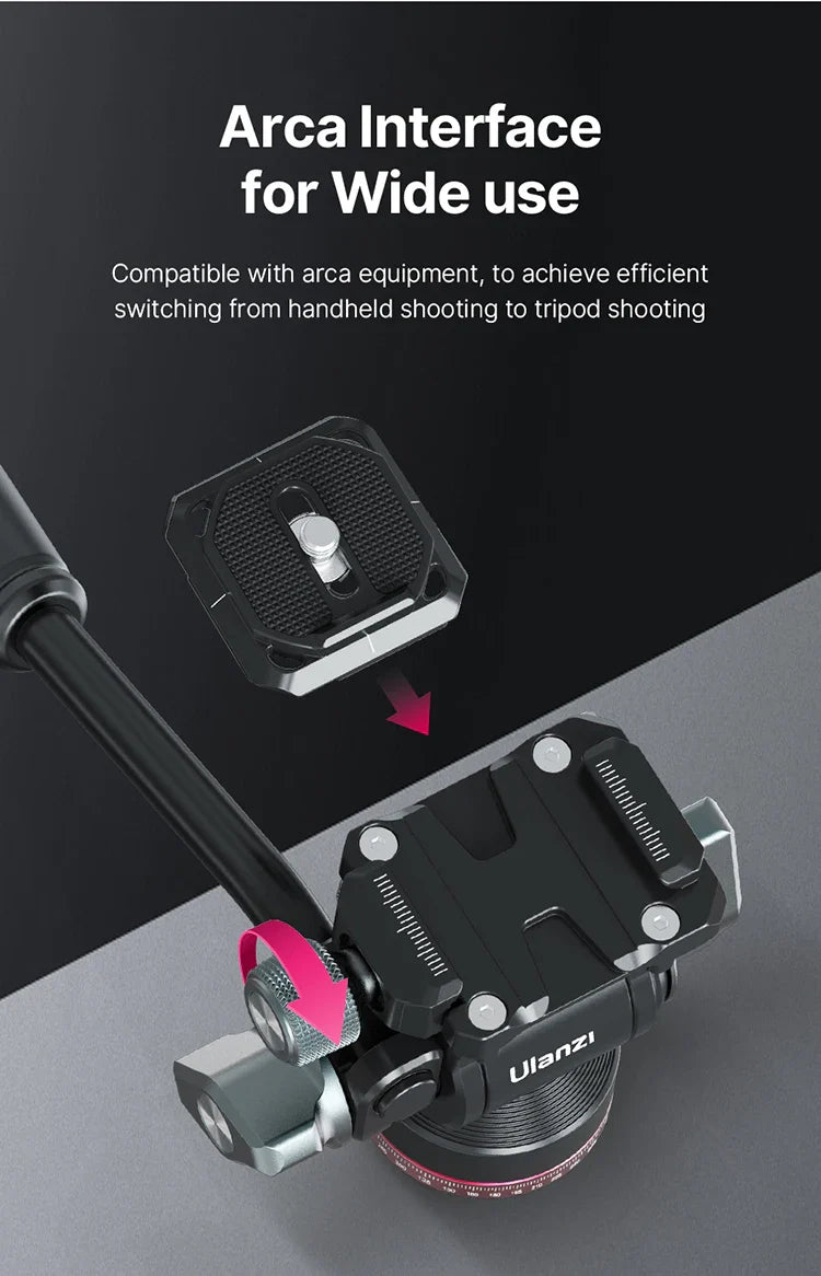 Ulanzi U-190 Panoramic Tripod Head – Hydraulic Fluid Video Damping Head for DSLR, Monopod & Mobile Camera Stand