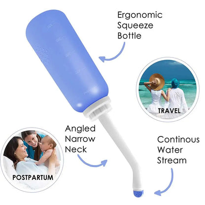 Portable 500ml Travel Bidet Spray : Handheld Cleansing Water Washer Bottle for Pregnant Women & Baby Care