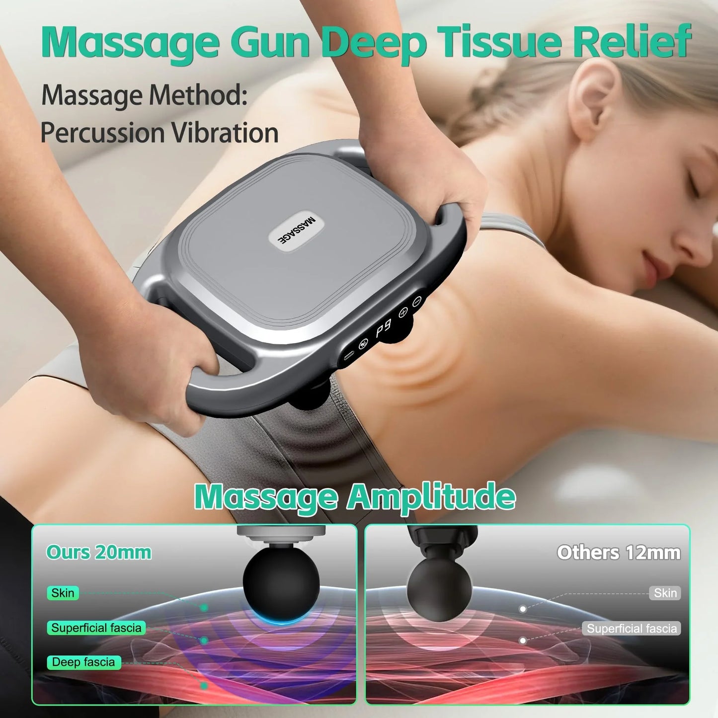 Six-Head Fascia Gun Massager — High-Frequency Electric Muscle Relaxation for Back, Waist, Legs, Shoulders & Full Body