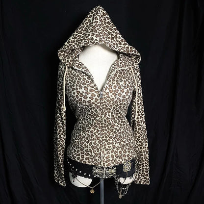 Y2K Zip-Up Hoodie with Faux Fur Collar – Harajuku Rock Goth Retro Punk Loose Jacket for Hip Hop Streetwear
