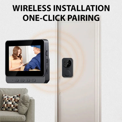 4.3" Wireless Video Doorbell — HD IPS Screen, 2.4G WiFi, Smart Intercom, Two-Way Talk, Night Vision