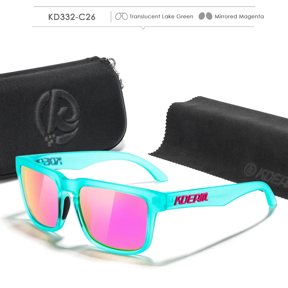 KDEAM Photochromic & Polarized Sunglasses - Category 3 Polarization, Unique Frame Surface Eyewear for Men & Women with Case
