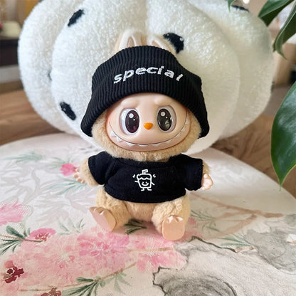 17cm Labubu Doll Clothes — Fashion Hoodies with Color Matching | Doll Accessories & Stylish Outfit