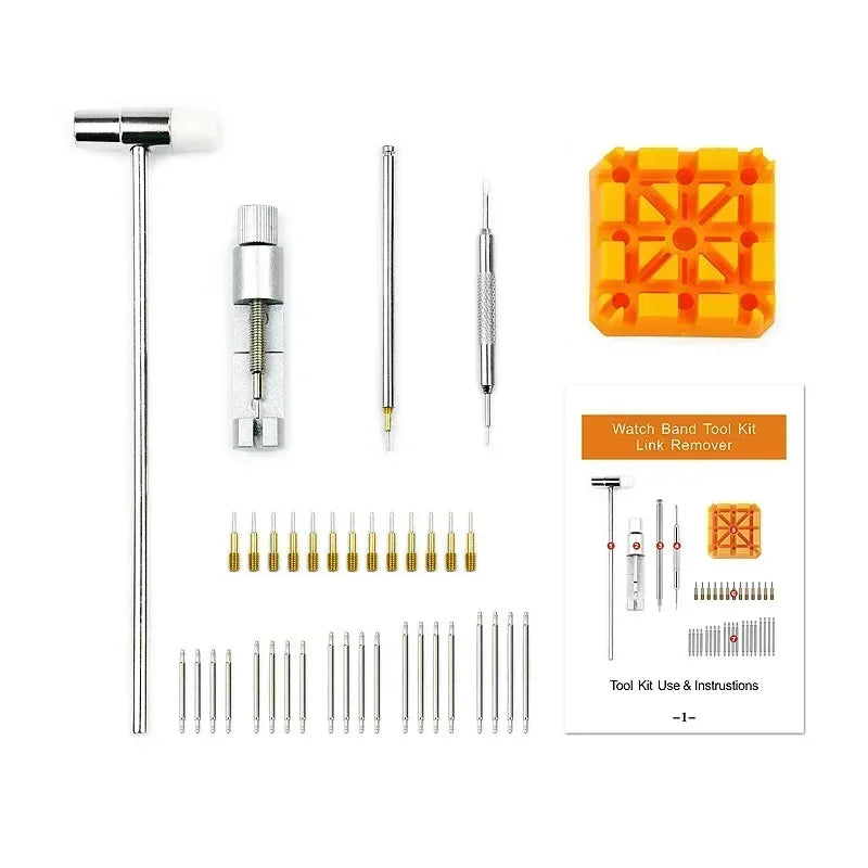 Watch Repair Tool Kit – Link Band Pin Remover & Adjuster for Professional Watchmaking