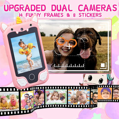 Kids Musical Smart Phone Toy – Cartoon Unicorn Touchscreen Mobile for Girls & Boys, Educational Birthday & Christmas Gift