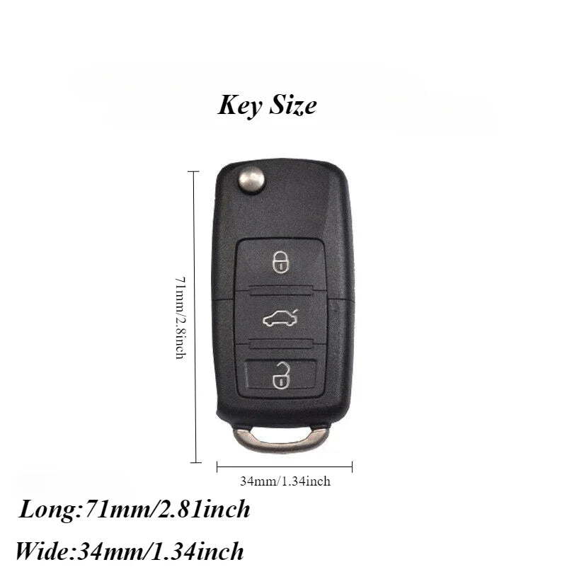 Carbon Fiber Matte Folding Car Key Case for VW – Fits Polo, Bora, Tiguan, Passat, Golf 6, Lavida, Scirocco, 3-Button Accessories