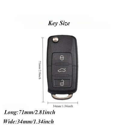Carbon Fiber Matte Folding Car Key Case for VW – Fits Polo, Bora, Tiguan, Passat, Golf 6, Lavida, Scirocco, 3-Button Accessories