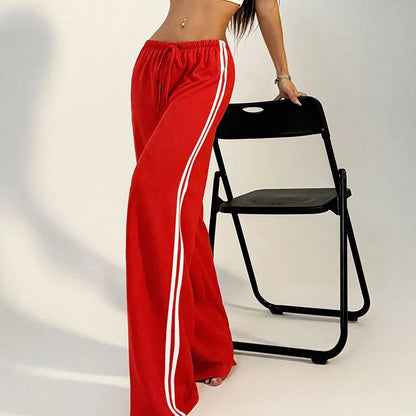 New Women’s Summer Pants – Versatile Straight Loose Casual Slim Streetwear Trousers with Stripes