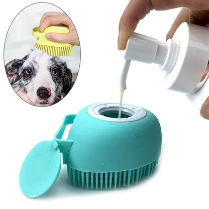 Puppy Bath Massage Gloves - Soft Silicone Brush for Big Dogs, Cats, Pet Accessories, Safety Tools for Mascotas Products