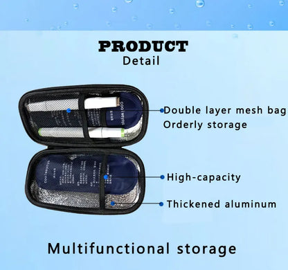 Waterproof PU Insulin Cooler Bag – Portable Insulated Diabetic Travel Case, Aluminum Foil Cooler Box & Ice Bag