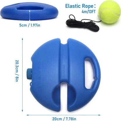 Heavy Duty Tennis Trainer Rebounder Base – Elastic Rope Ball Practice Self-Training Tennis Practice Aid with Durable Sparring System
